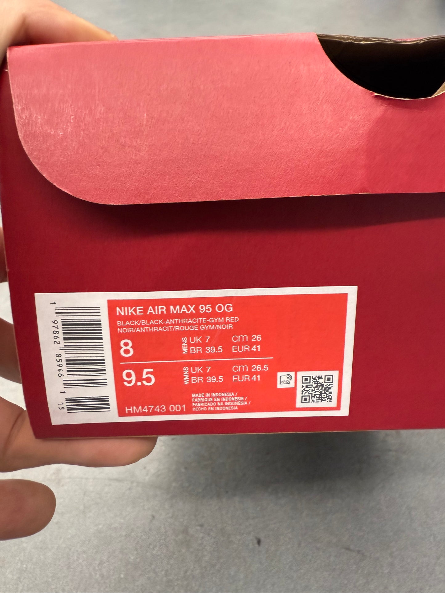 2025 SIZE 8 NIKE AIR MAX 95 OG LEVI'S BLACK