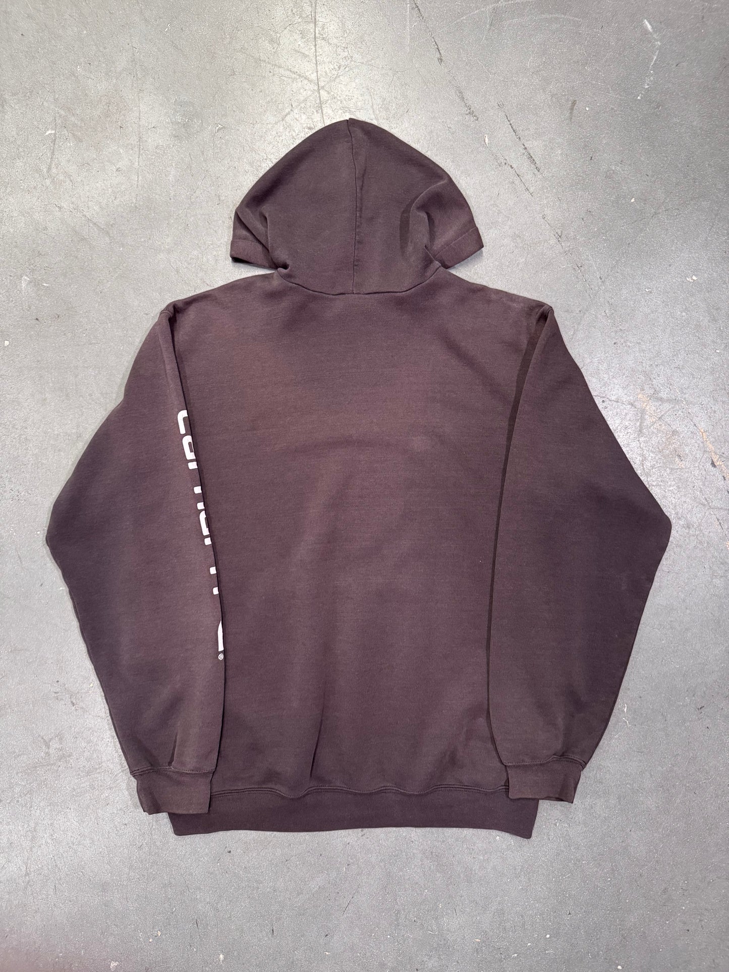 90'S CARHARTT SLEEVE SPELL-OUT PULLOVER HOODIE (CARHARTT TALL TAG) - BLACK
