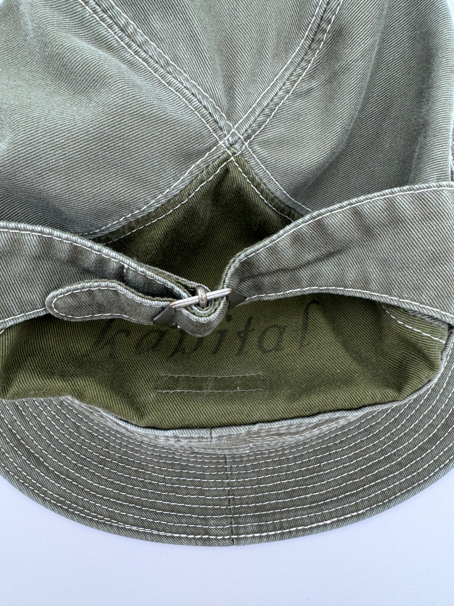 KAPITAL THE OLD MAN AND THE SEA CHINO  BUCKET HAT OLIVE