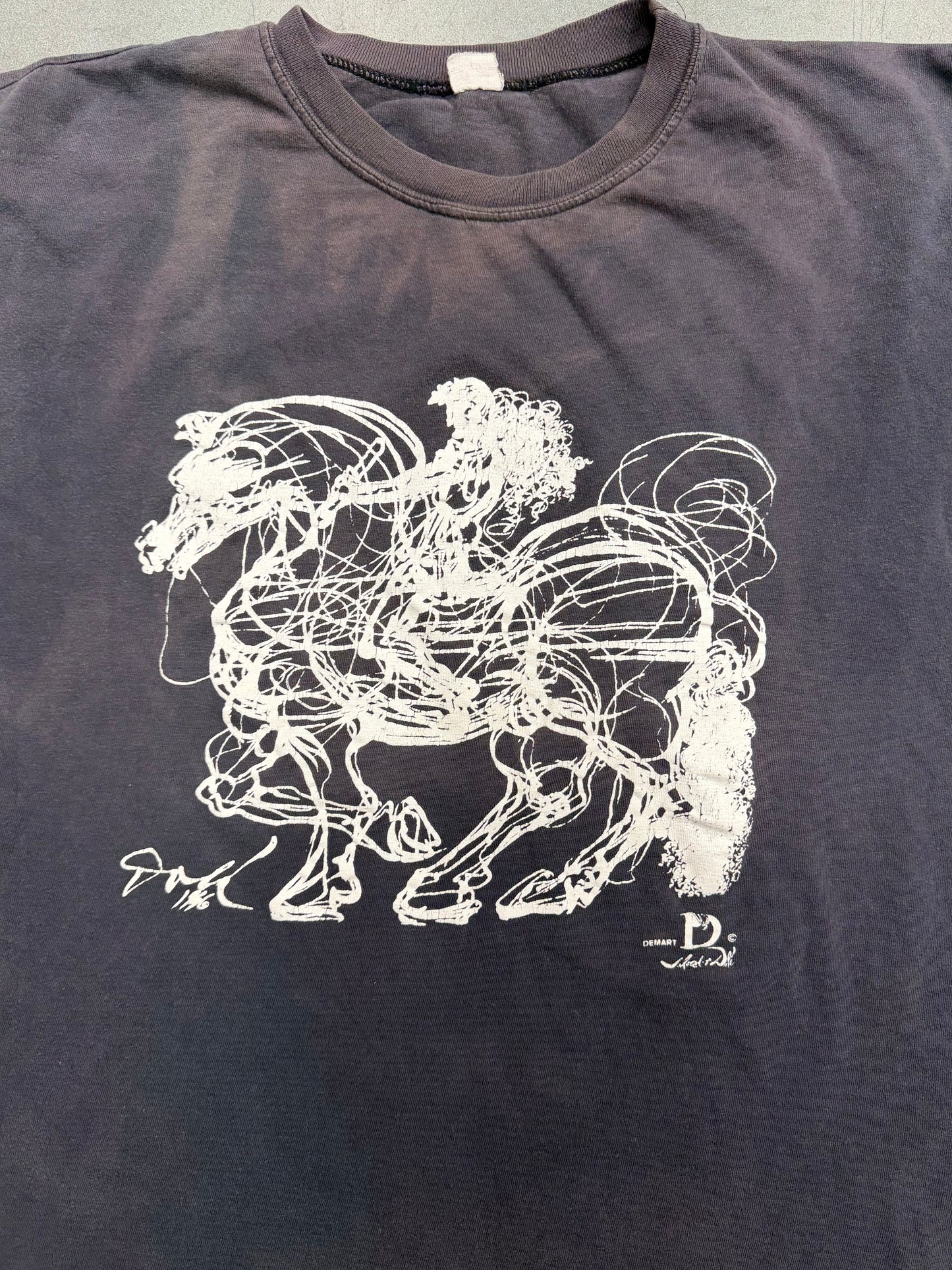 90S SALVADOR DALI HORSE RIDER ART TEE (FADED TAG)