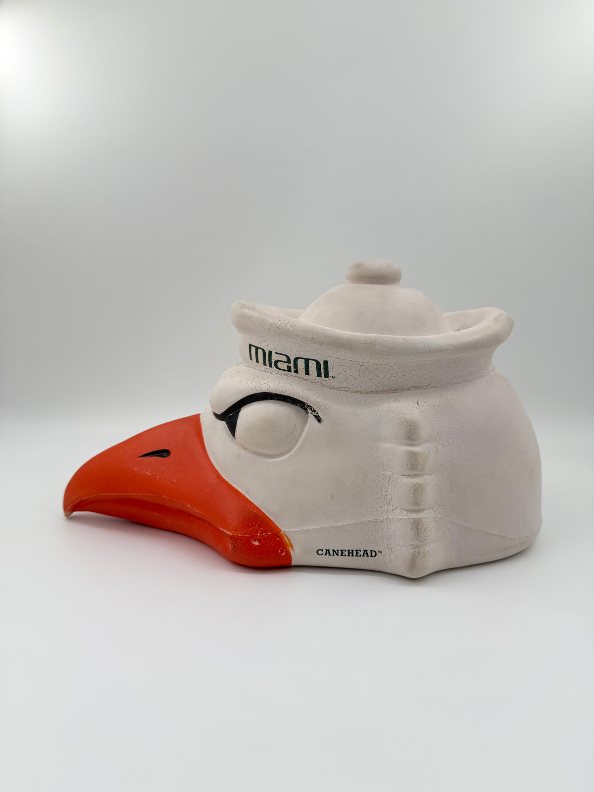 VINTAGE UNIVERSITY OF MIAMI HURRICANES SEBASTIAN FOAM HEAD