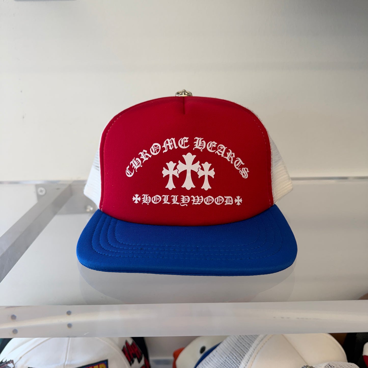 CHROME HEARTS 4TH OF JULY ONLINE EXCLUSIVE TRIPLE CROSS TRUCKER HAT