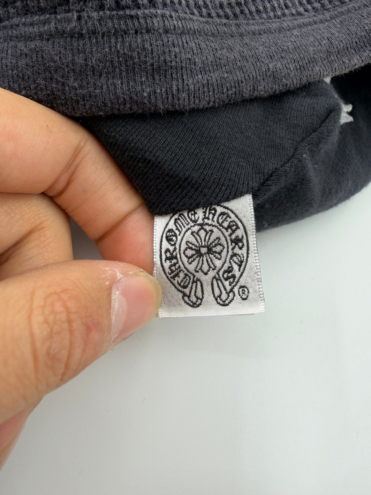 OLDER CHROME HEARTS THICK CROSS THERMAL WAFFLE BEANIE - FADED