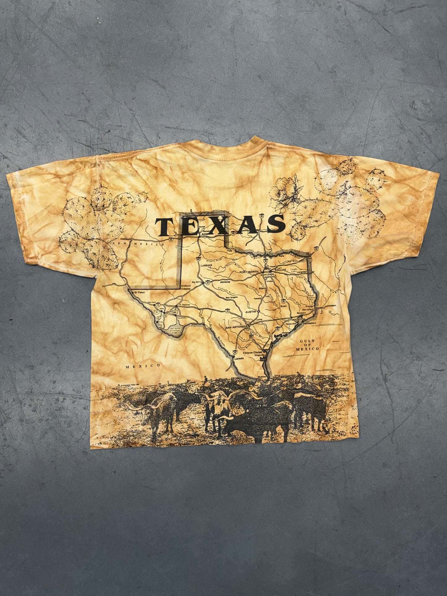 1993 SNEAKY TEES TEXAS MAP AOP (PULLED TAG)