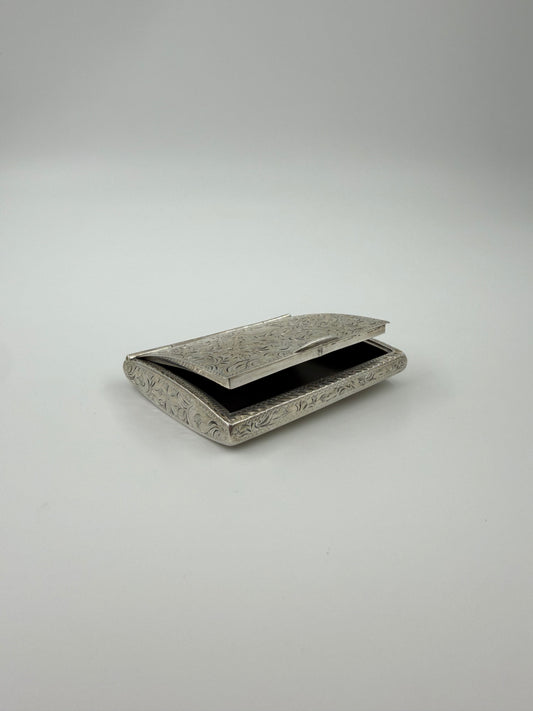 ANTIQUE FRENCH SOLID 835 SILVER HAND-ENGRAVED CIGARETTE CARD CASE, L. LAPAR PARIS, C. 1890