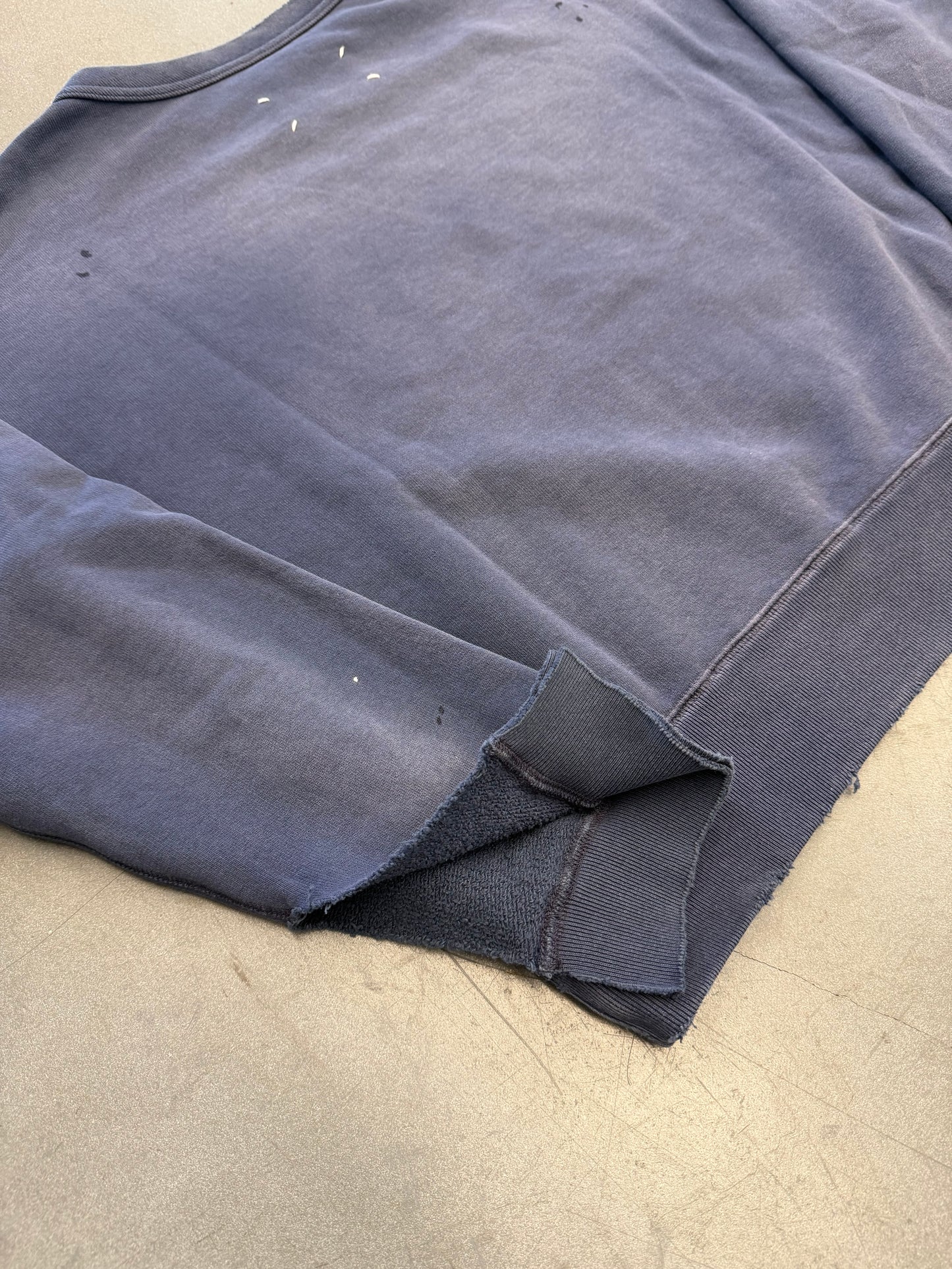 MAISON MARGIELA HANDWRITTEN COTTON SWEATSHIRT - BLUE
