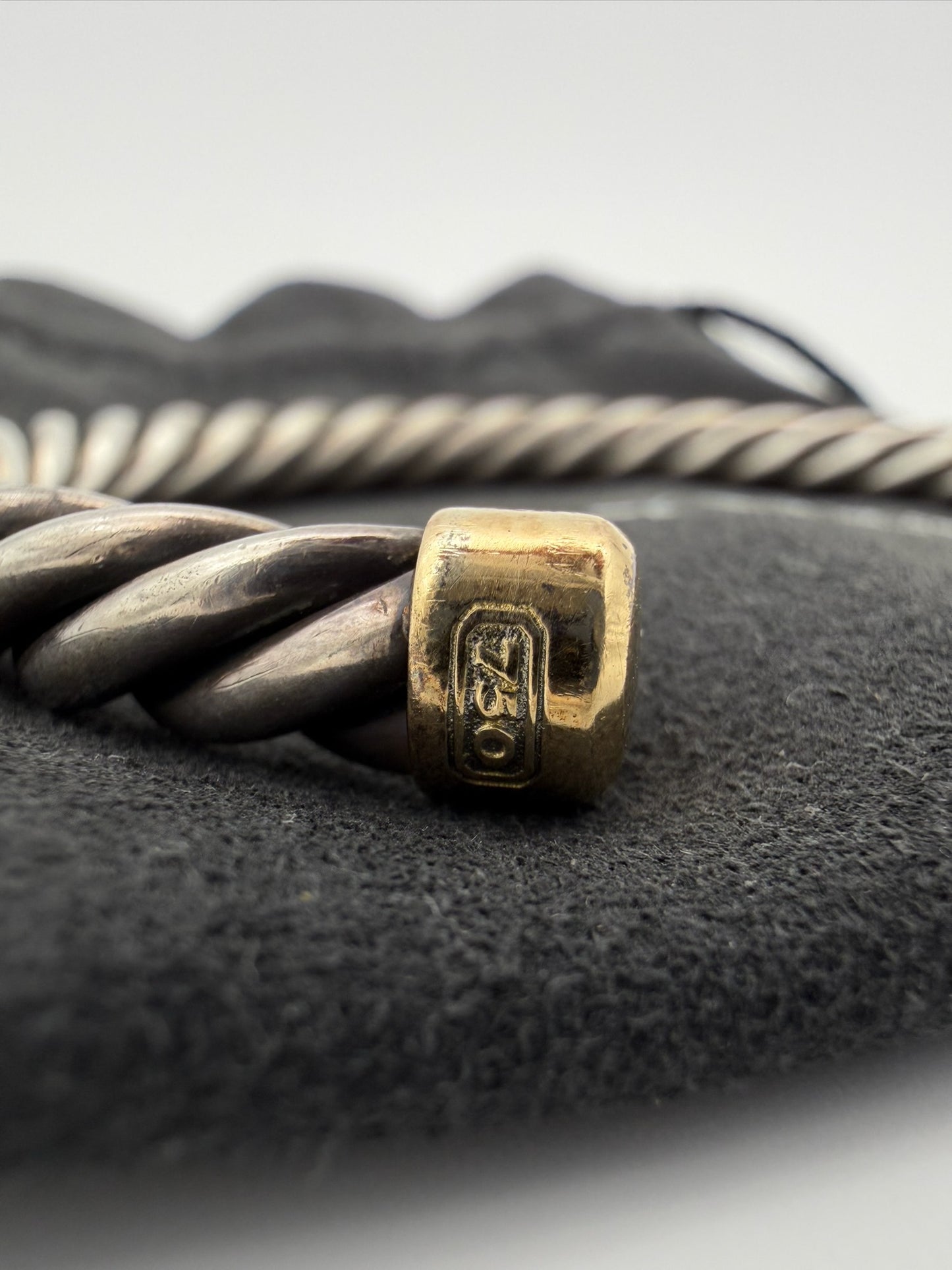 DAVID YURMAN CABLE CUFF BRACLET STERLING SILVER WITH 18K GOLD