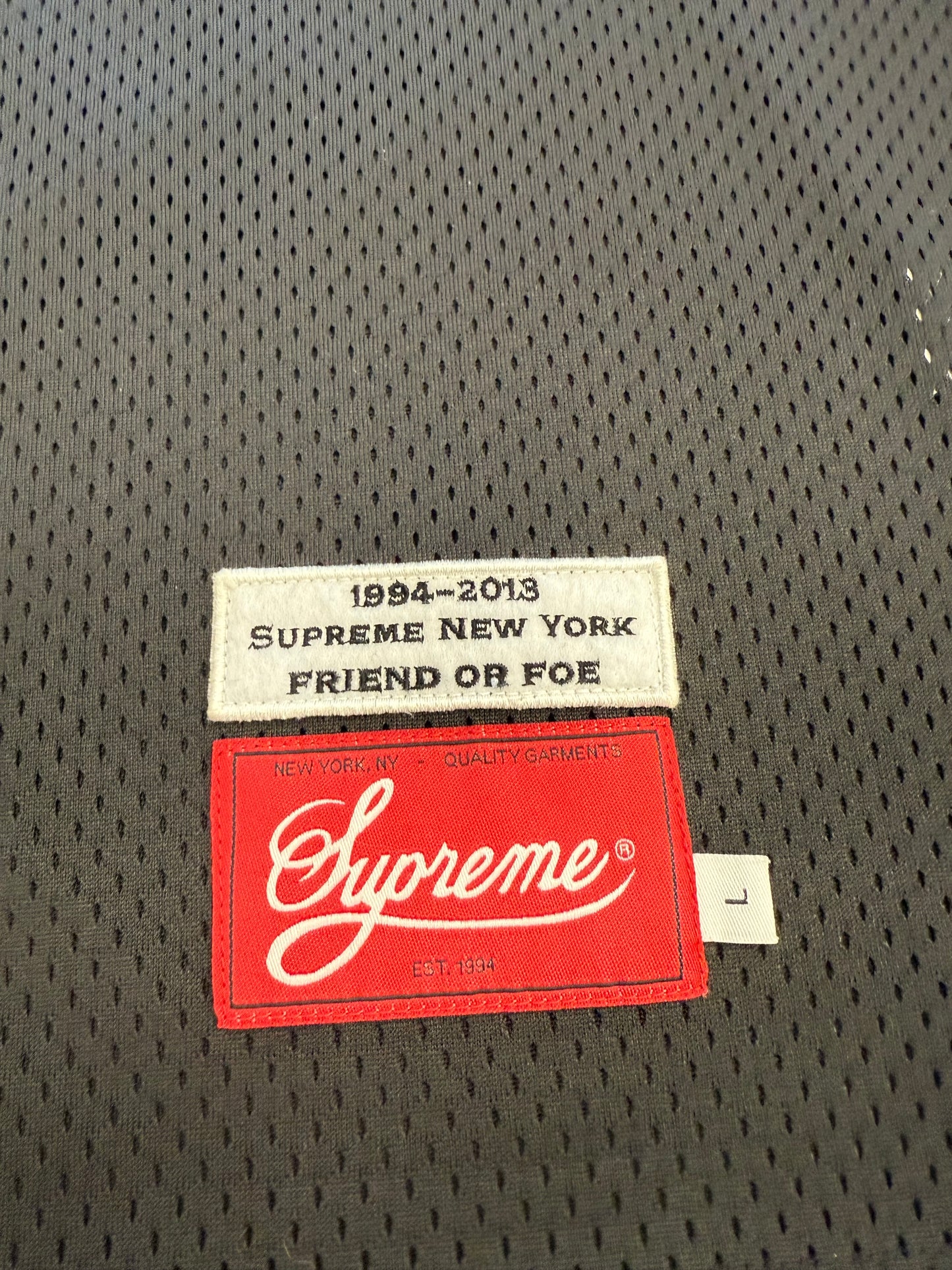 FW13 SUPREME DIAMOND RIB FRIEND OR FOE FOOTBALL JERSEY BLACK