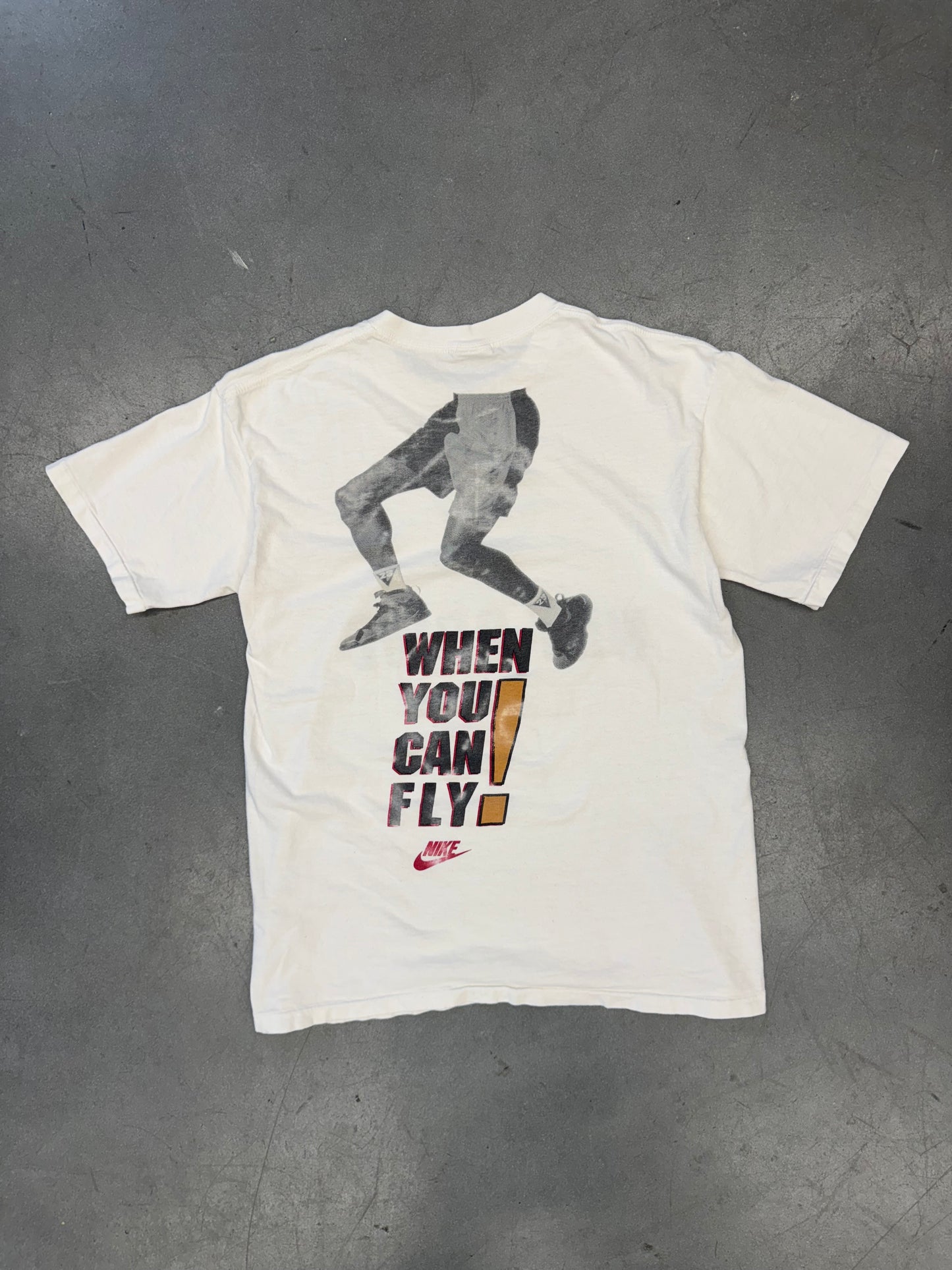 90S NIKE "WHY DRIVE? WHEN YOU CAN FLY!" MICHAEL JORDAN TEE (GREY NIKE TAG)
