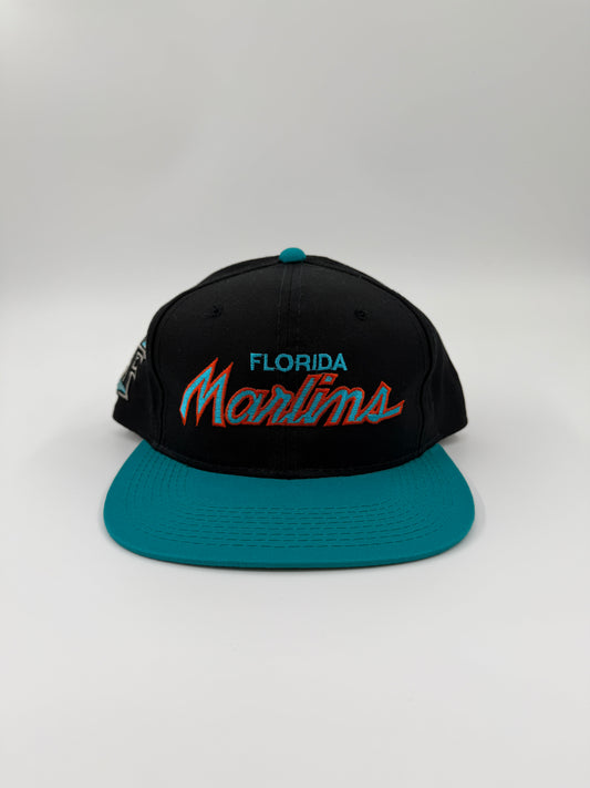 90'S FLORIDA MARLINS SCRIPT SNAPBACK (THE TWILL/SPORTS SPECIALTIES TAG) (NEW W/O TAGS)