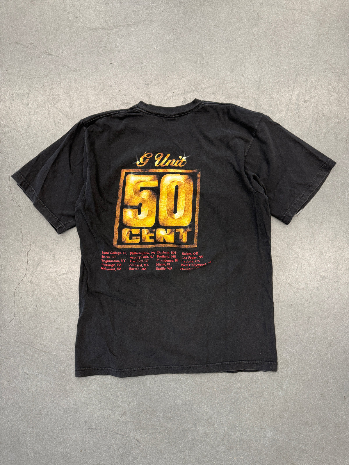 90S 50 CENT G UNIT GET RICH OR DIE TRYIN BOOTLEG RAP TEE (PERFECT GAME SPORTS TAG)