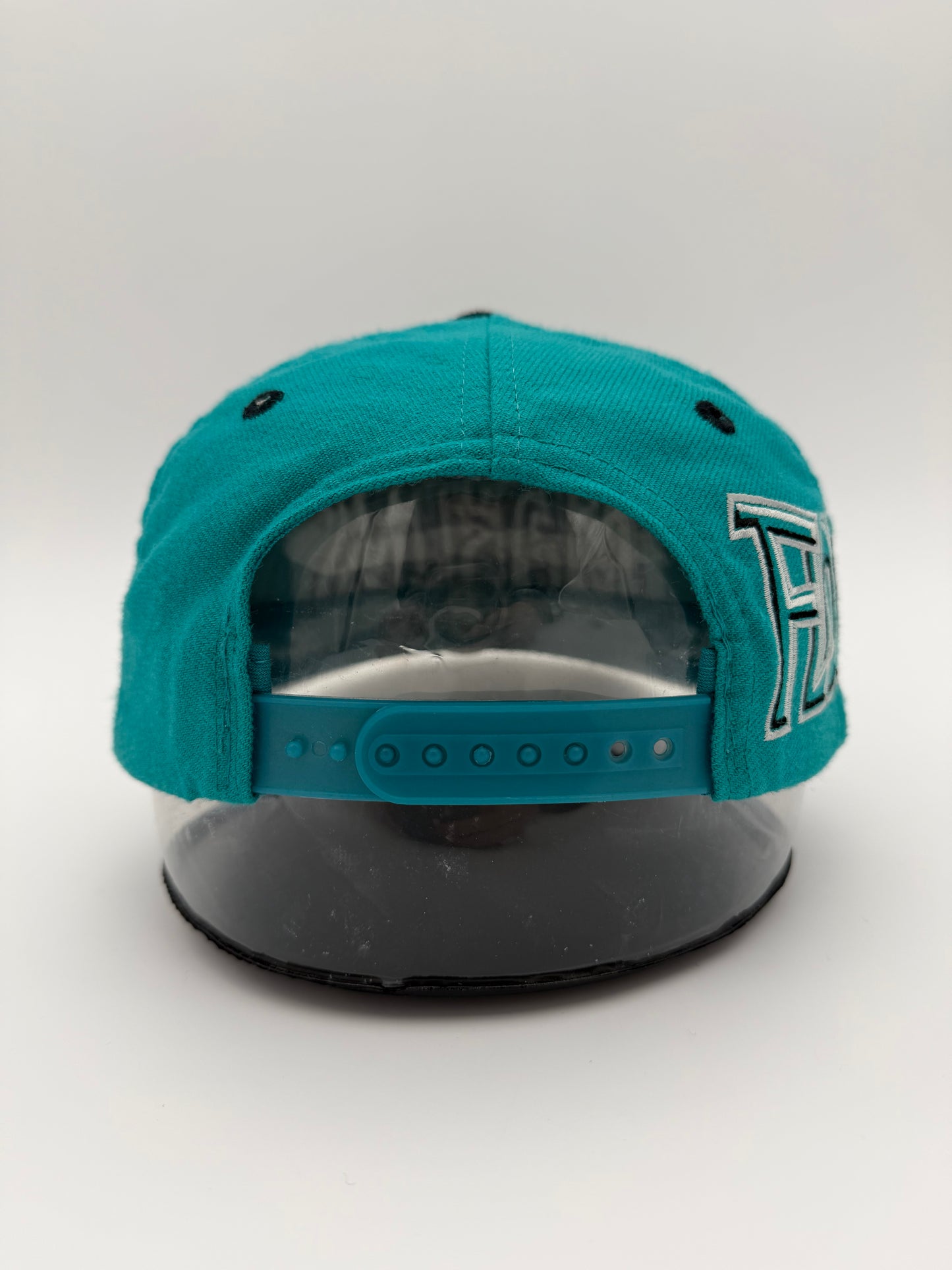 90'S FLORIDA MARLINS GRAFFITI SNAPBACK HAT TEAL/BLACK (GENUINE MERCHANDISE TAG)