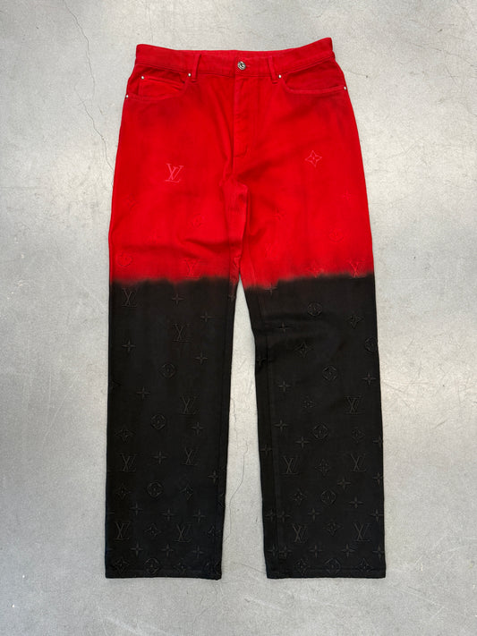 SS22 LOUIS VUITTON EMBOSSED GRADIENT DENIM JEANS
