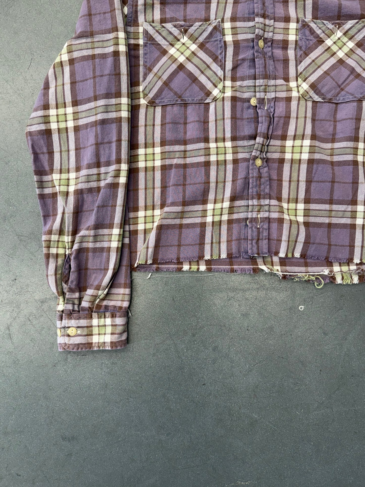 VINTAGE DENIM & SUPPLY RALPH LAUREN FLANNEL CROPPED SHIRT