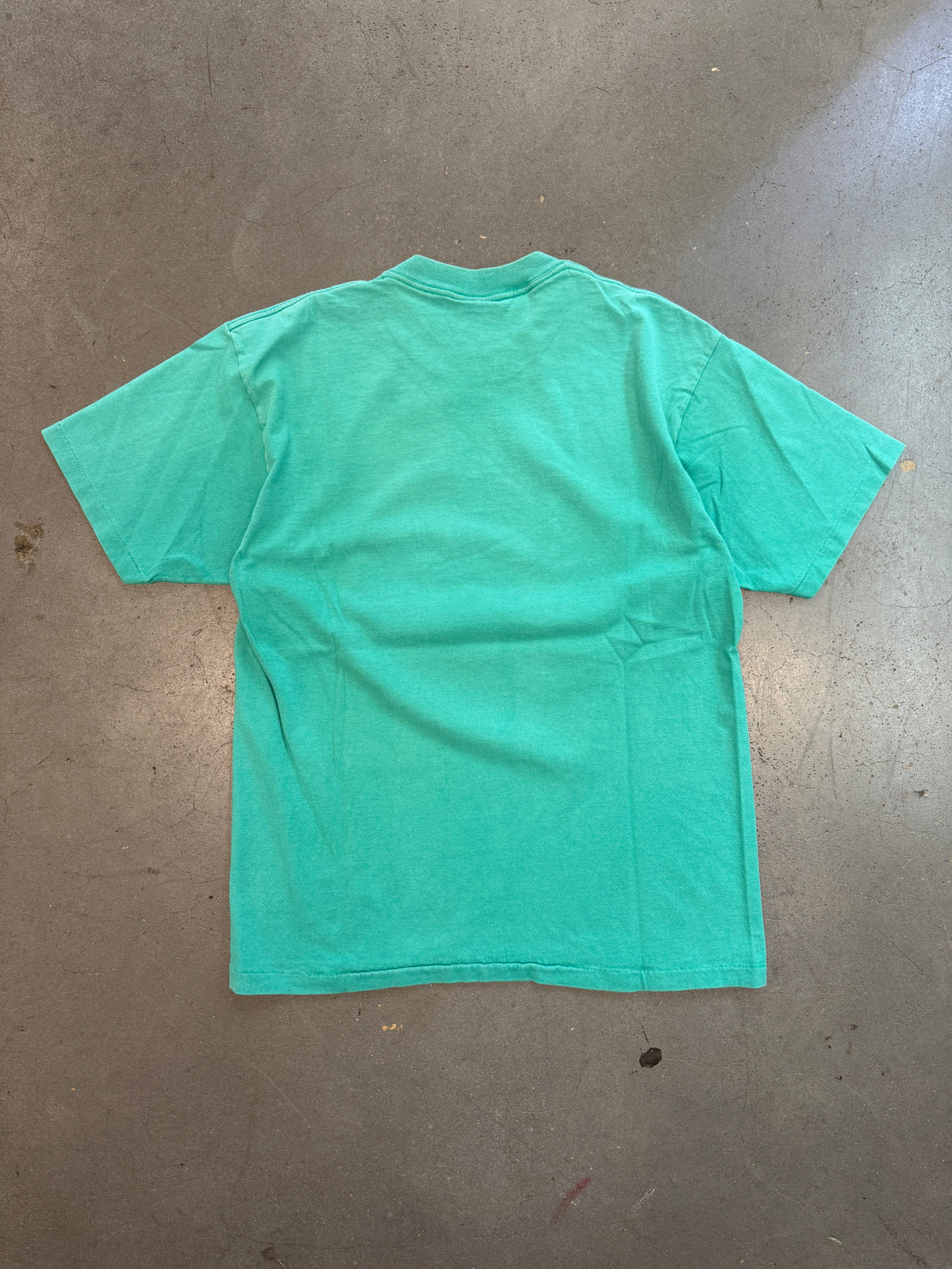 1996 MIAMI DOLPHINS FOOTBALL TEXTURE AND LACE PRINT LOGO "REAL FOOTBALL" TEE (COLLEGE CONCEPTS TAG)