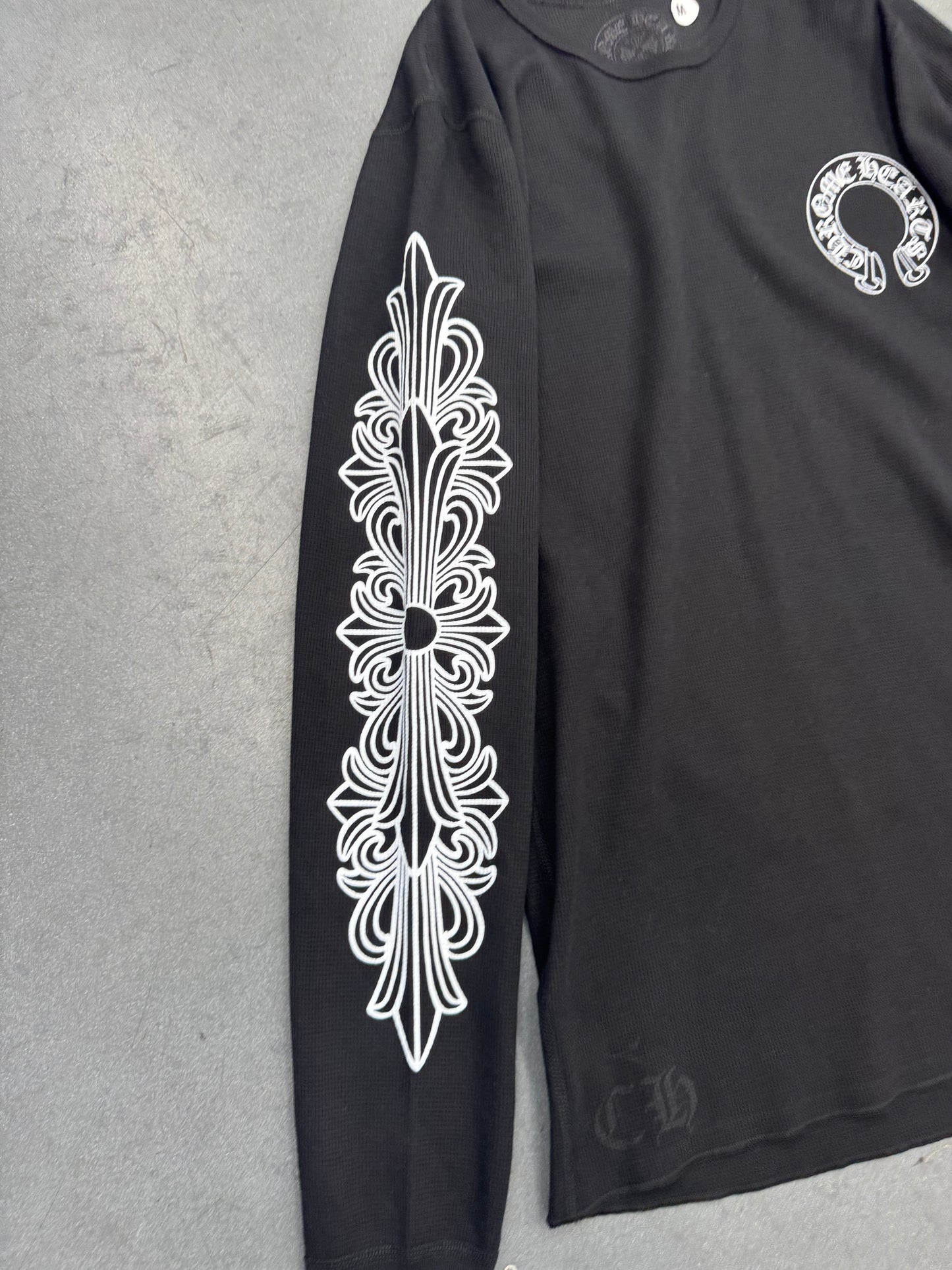 CHROME HEARTS FLORAL LS THERMAL  - BLACK/WHITE