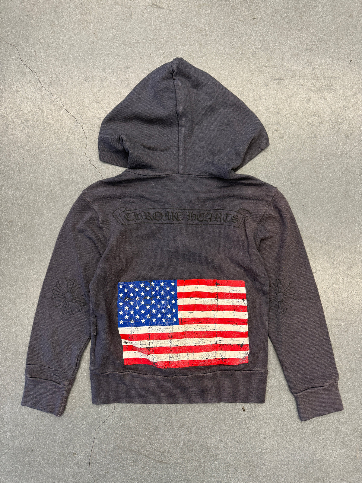 2010'S CHROME HEARTS USA FLAG ZIP-UP HOODIE & SWEATPANTS KIDS SET