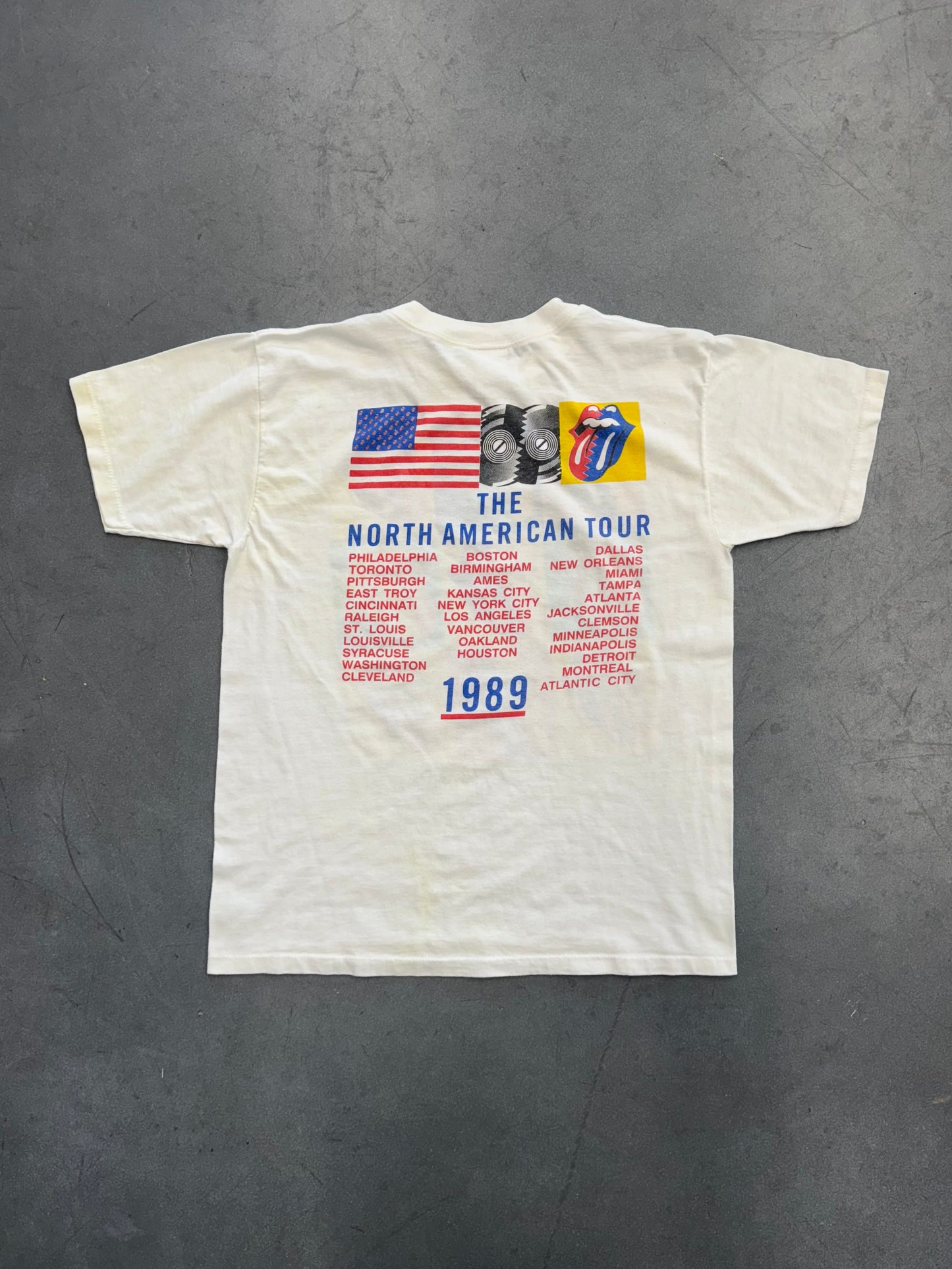 1989 ROLLING STONES THE NORTH AMERICAN TOUR POP ART TEE (ROCKWEAR BY BROCKUM TAG)
