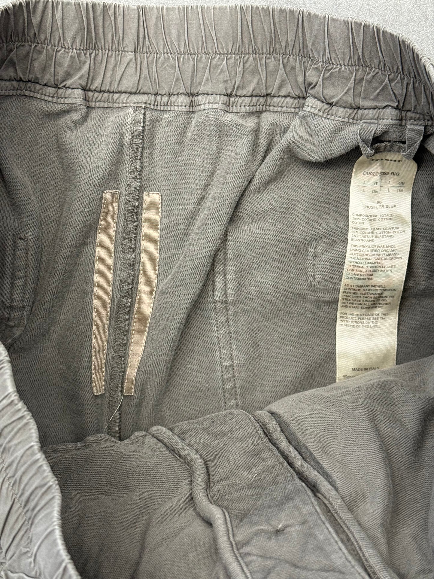 RICK OWENS DRKSHDW BERLIN HUSTLER BLUE COTTON PANTS