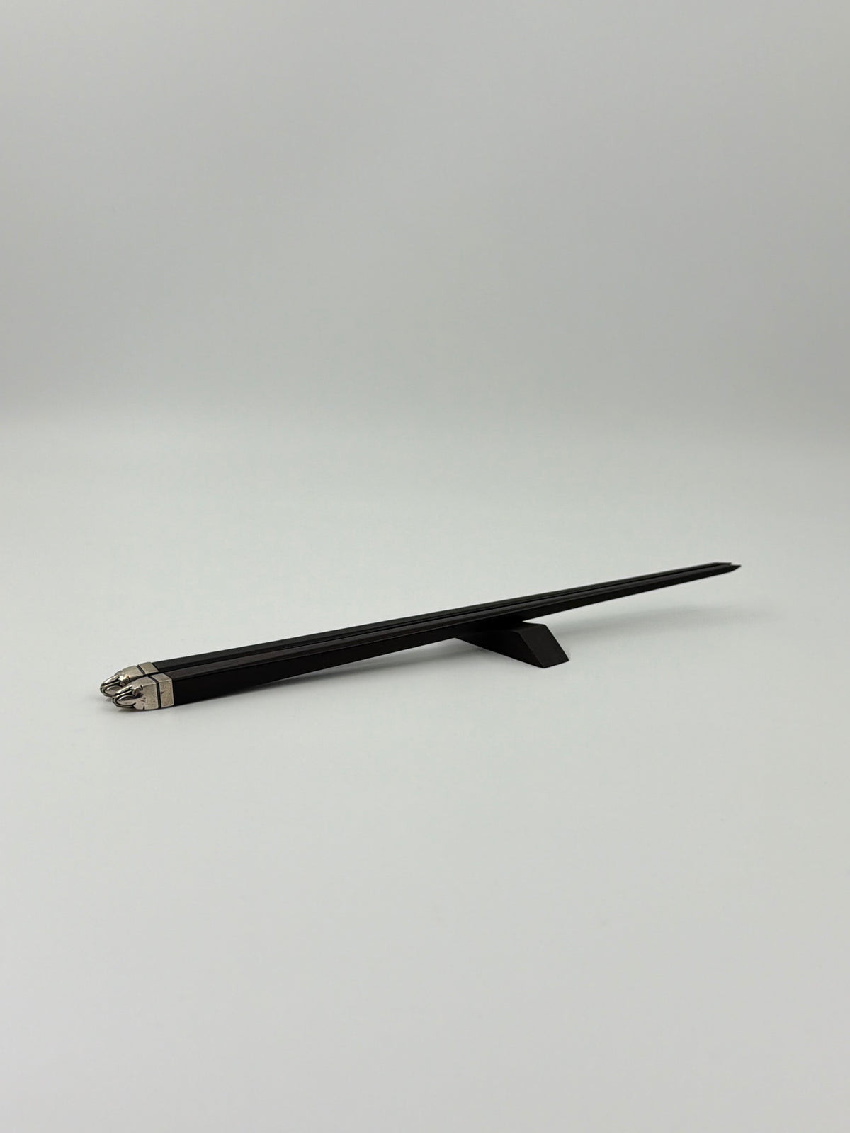 CHROME HEARTS EBONY WOOD & STERLING SILVER CHOPSTICKS