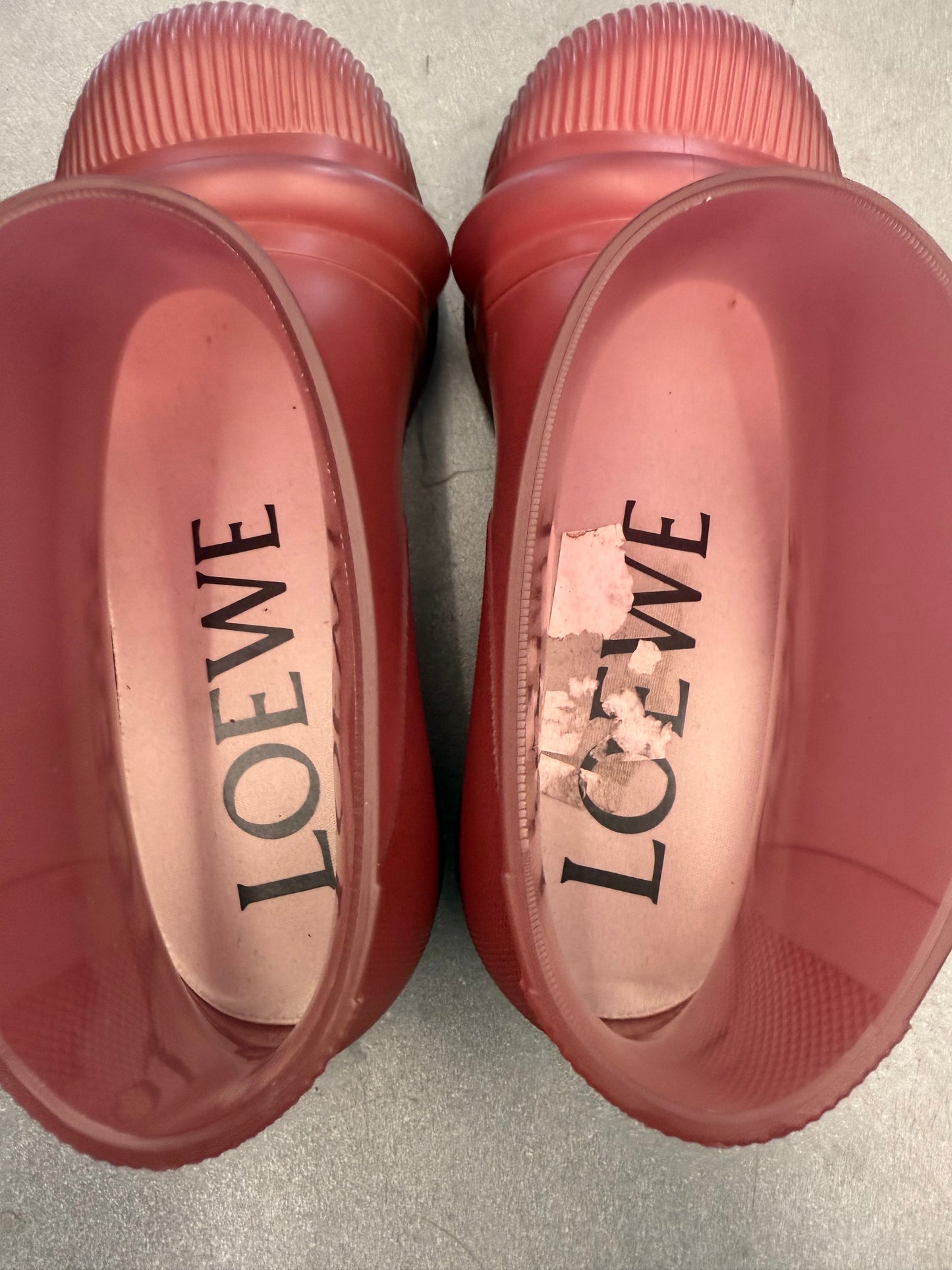 LOEWE SIZE 43 MEN'S MOLDED TRANSPARENT RUBBER BOOT