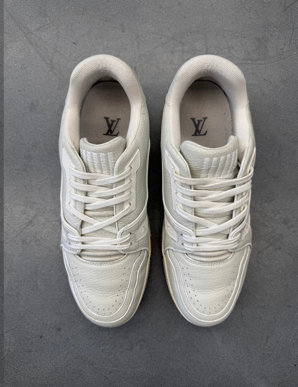 LOUIS VUITTON TRAINER #54 SIGNATURE WHITE/ORANGE
