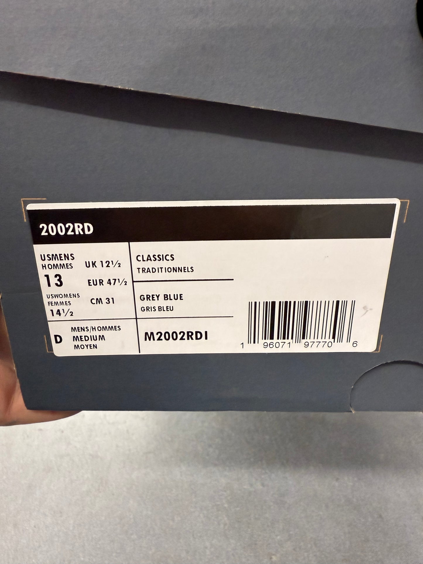 2022 SIZE 13 NEW BALANCE 2002R PROTECTION PACK LIGHT ARTIC GREY PURPLE (PRE-OWNED WITH BOX)