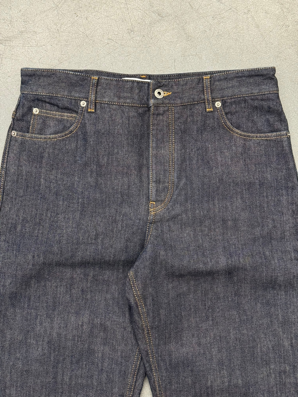 2025 LOEWE TURN-UP DOUBLE-FACE DENIM JEANS - RAW DENIM