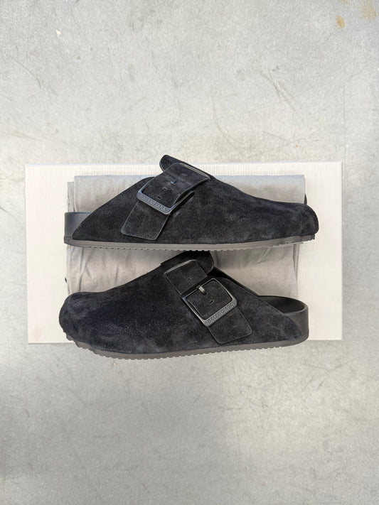 BALENCIAGA SUNDAY SUEDE MULE - BLACK (W/BOX)