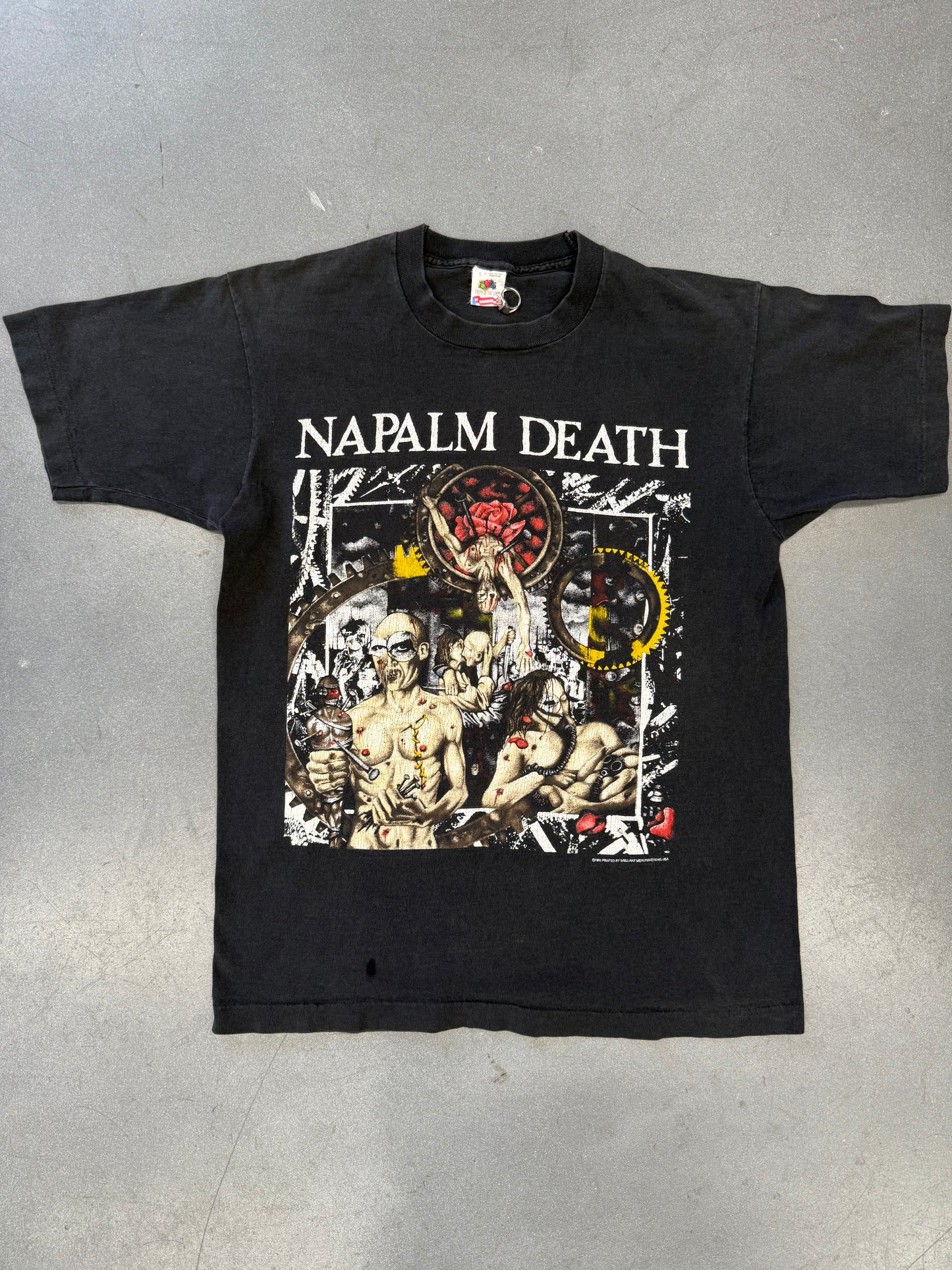 1992 NAPALM DEATH CAMPAIGN FOR MUSICAL DESTRUCTION TOUR TEE (FOTL TAG)