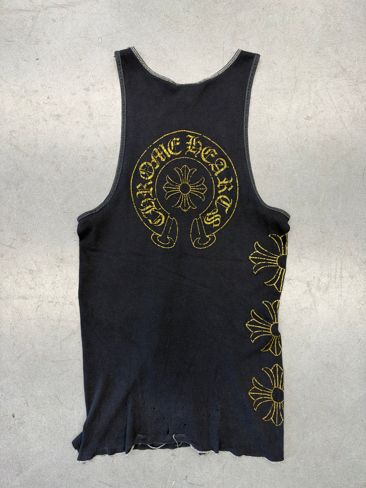 VINTAGE CHROME HEARTS TRIPLE CROSS HORSESHOE TANK TOP
