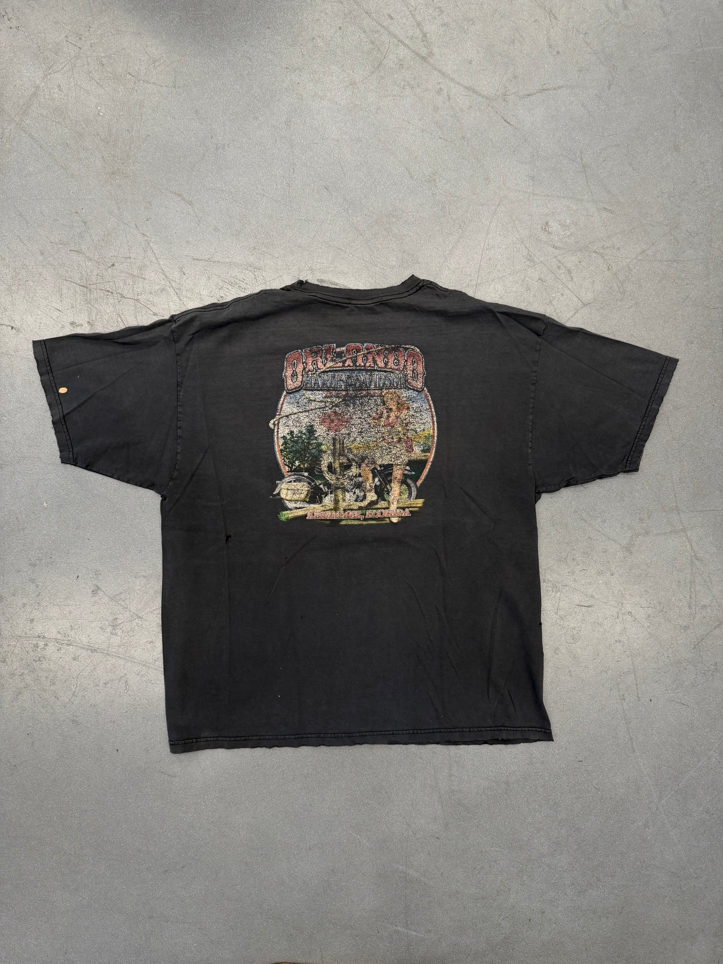 ORLANDO HARLEY DAVIDSON KISSIMMEE, FLORIDA SUPER FADED TEE