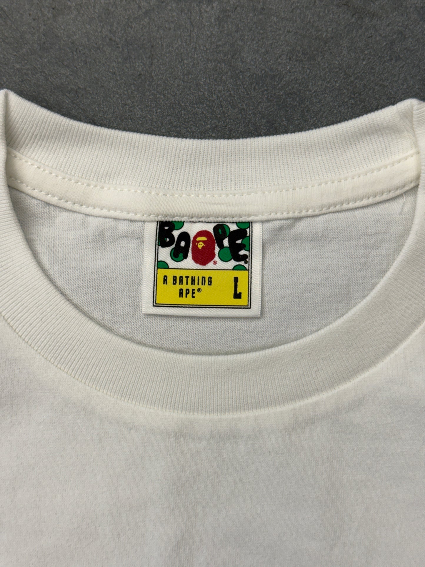 BAPE A BATHING APE BLUE CAMO HEAD TEE - WHITE (NIB)