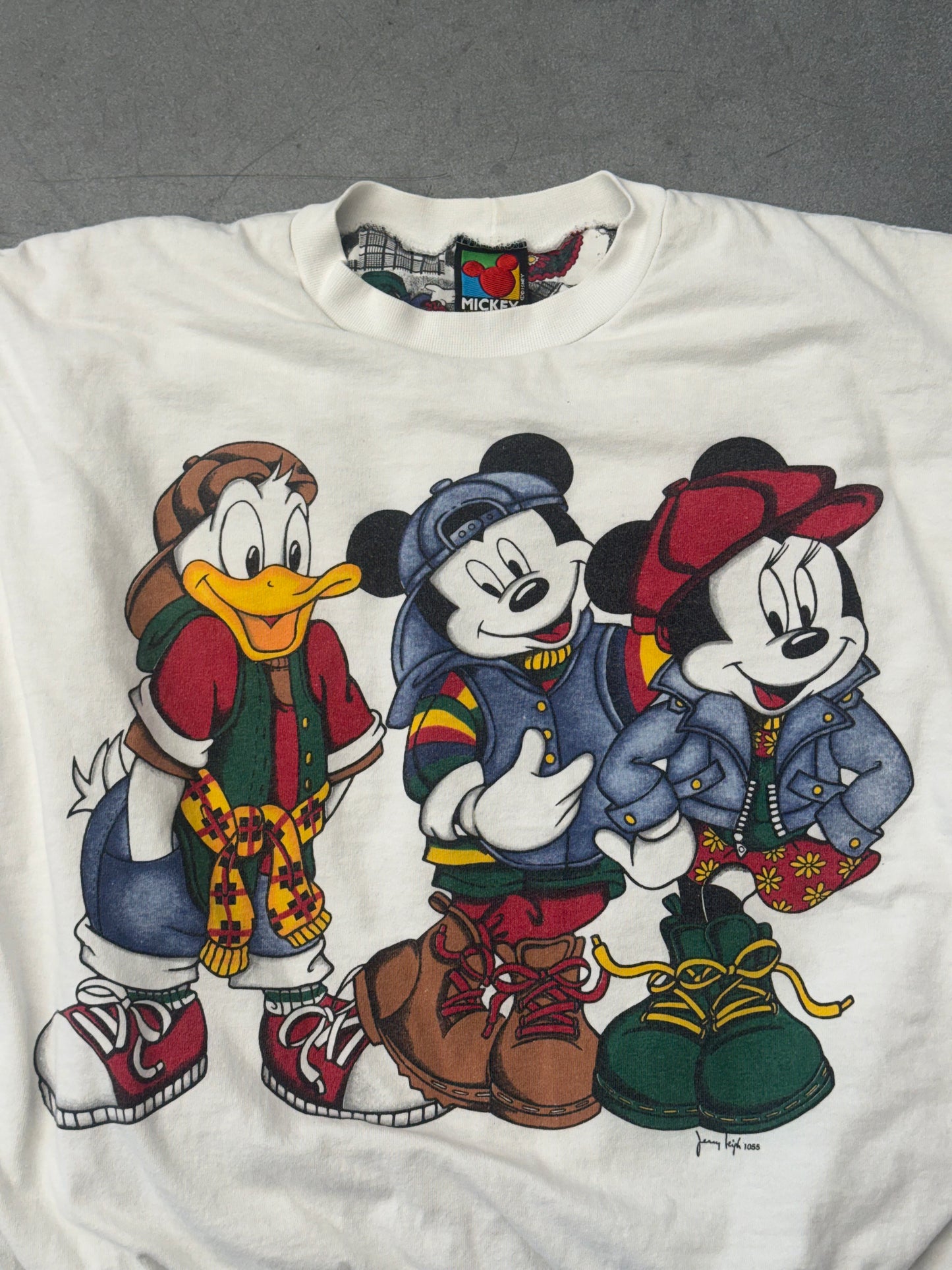 90S DISNEY REVERSIBLE PATCHWORK CREWNECK (MICKEY UNLIMITED TAG)