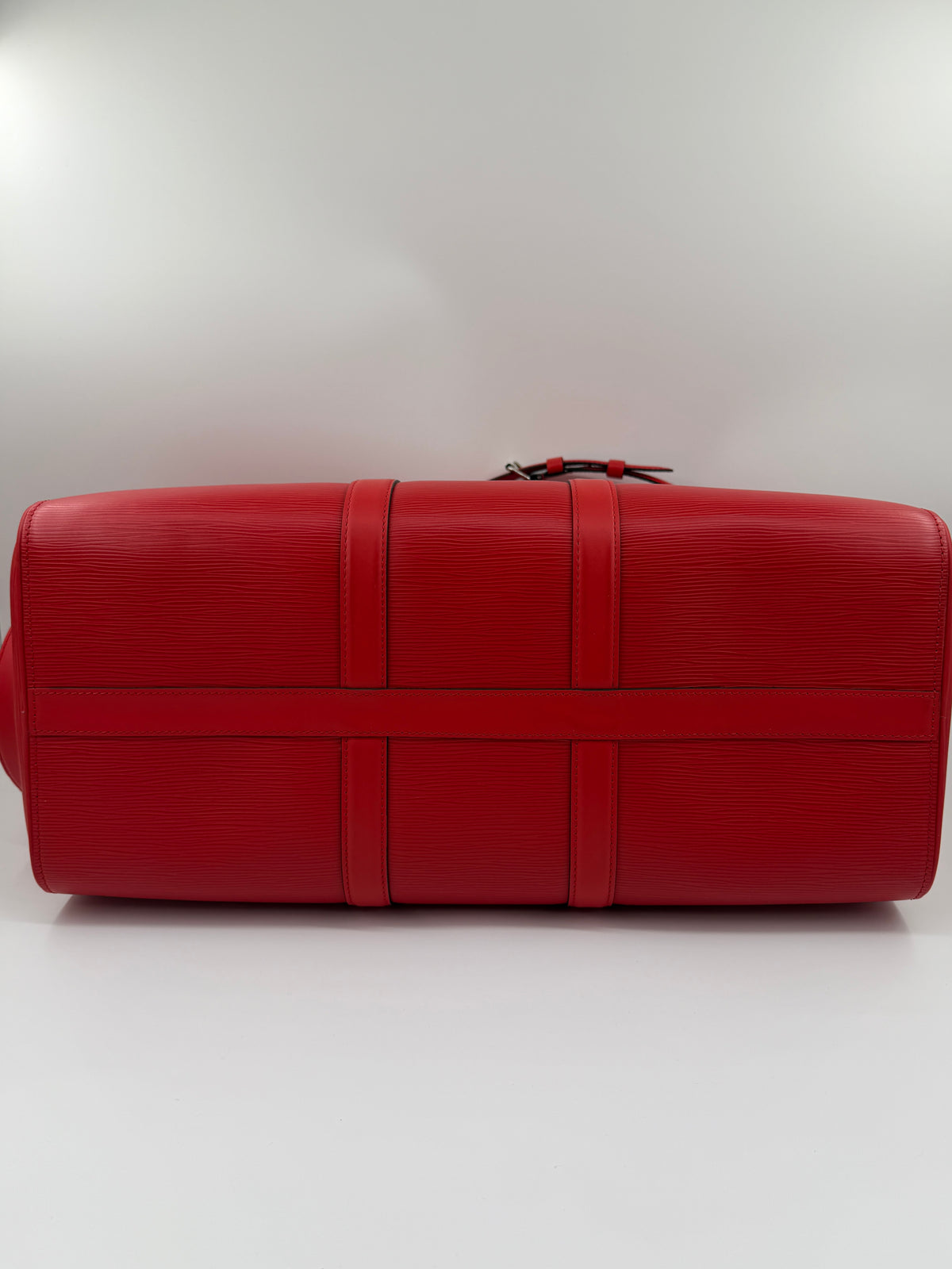 FW17 LOUIS VUITTON X SUPREME KEEPALL BANDOULIERE 45 RED EPI LEATHER DUFFLE BAG