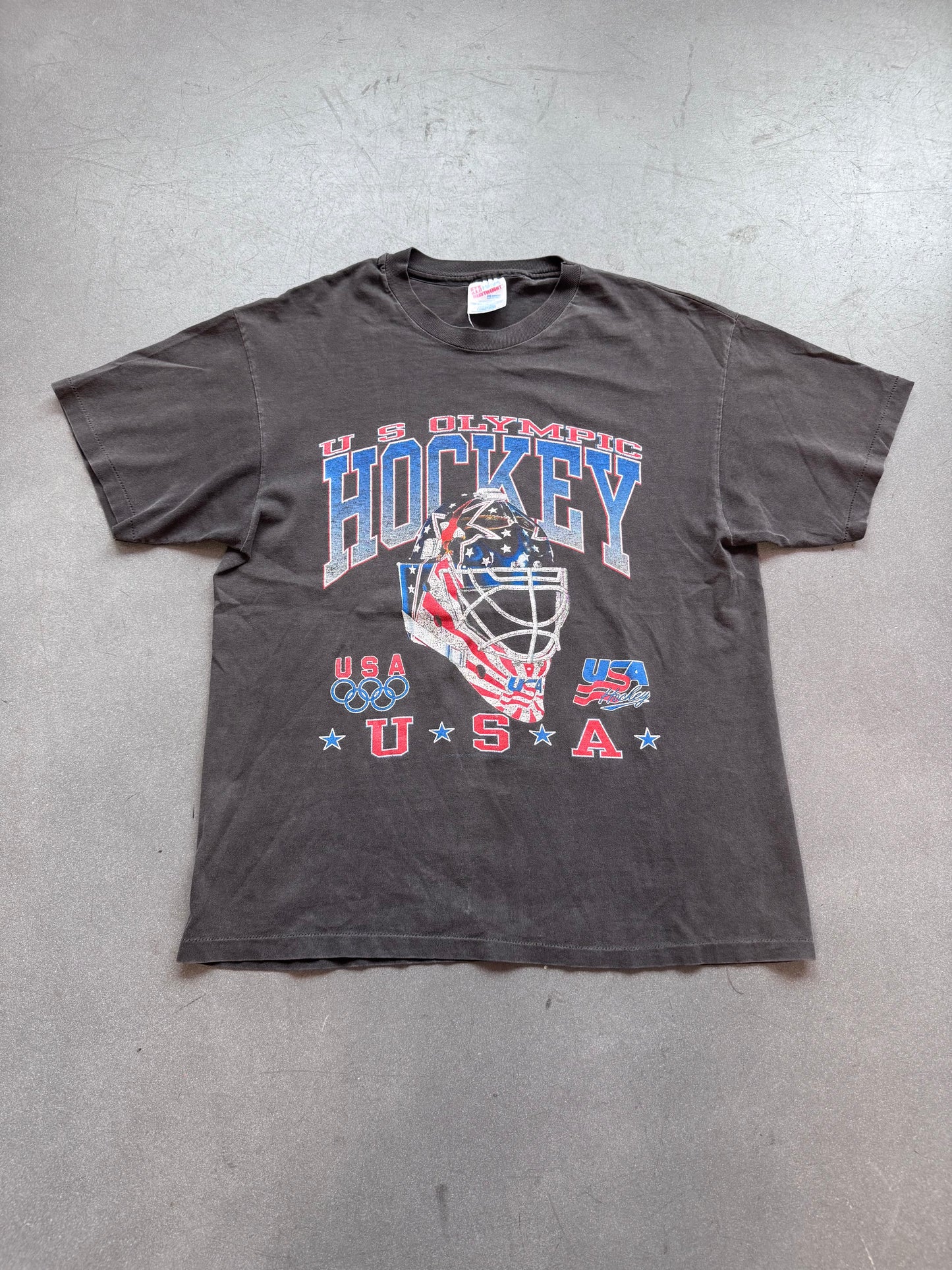90'S U.S. OLYMPIC HOCKEY MASK TEE (HANES HEAVYWEIGHT TAG)