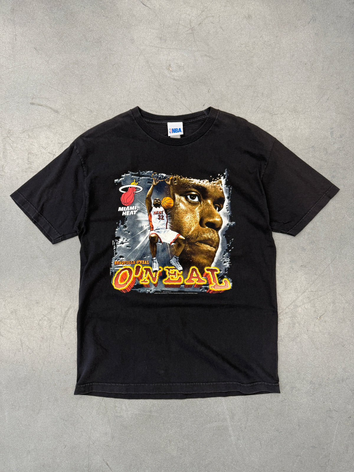2004 MIAMI HEAT SHAQUILLE O'NEAL BIG FACE TEE (NBA TAG)