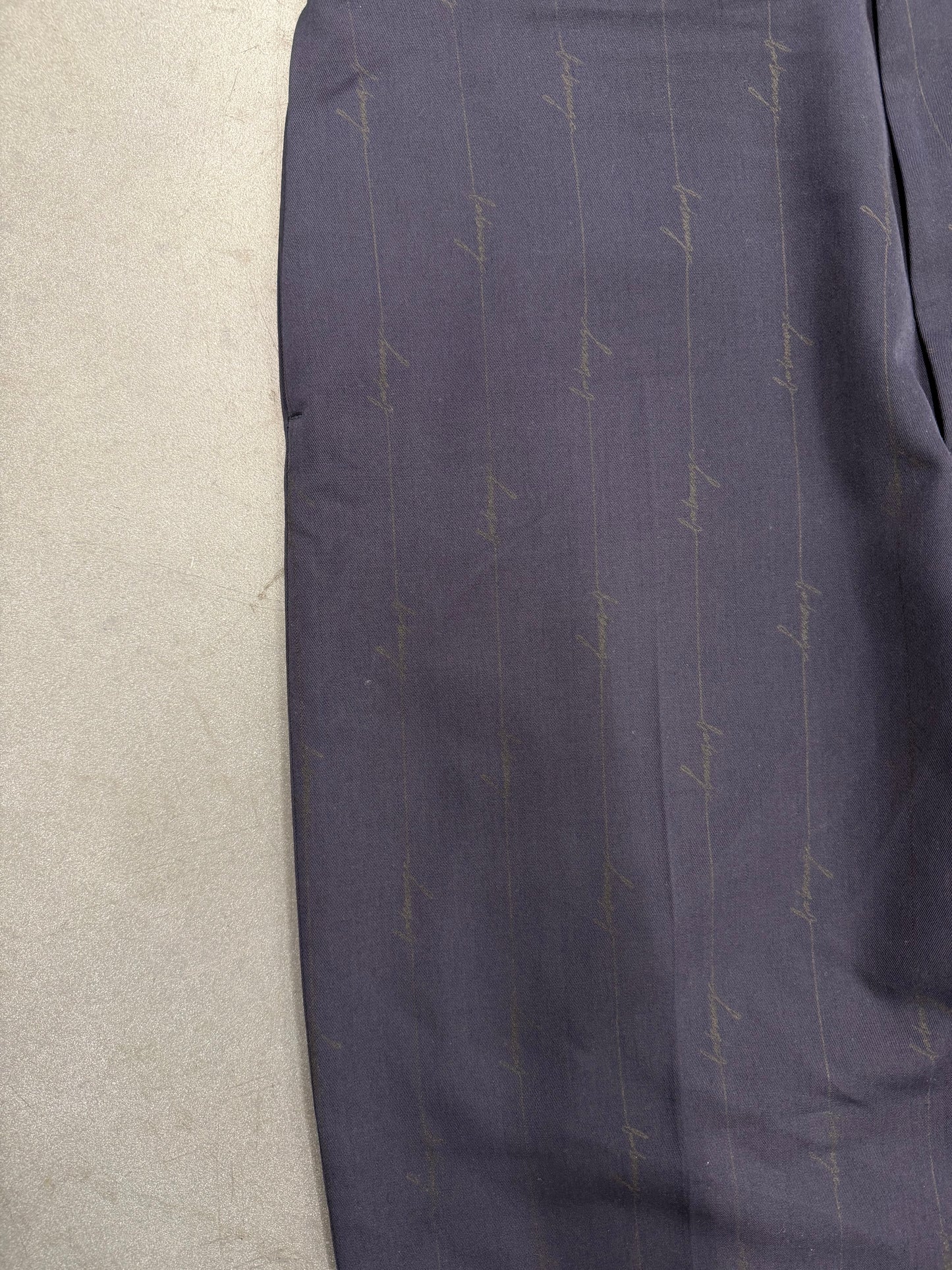 BALENCIAGA SMALL FIT BAGGY LOGO STRIPE TAILORED TROUSERS - NAVY