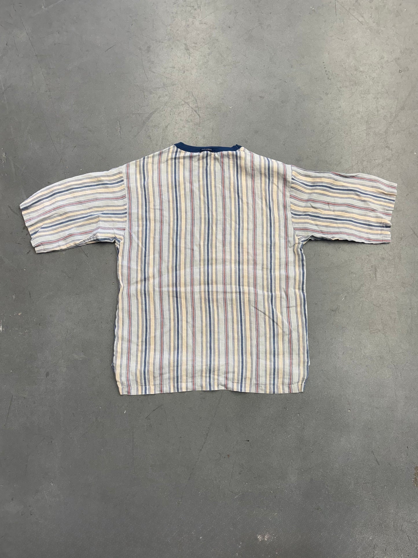 DOLCE & GABBANA PIN-UP STRIPED LINEN SHIRT