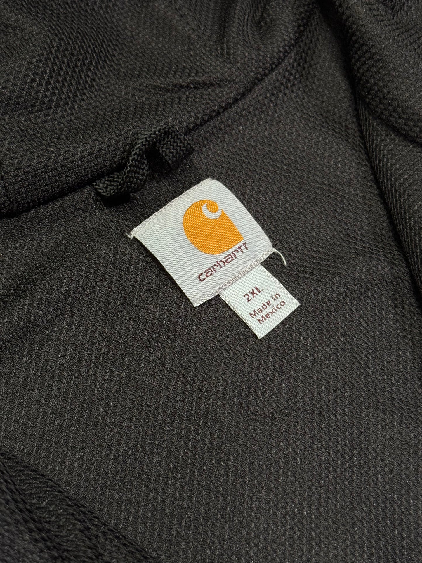 * VINTAGE CARHARTT ZIP-UP HOODIE RAIN DEFENDER BLACK (MADE IN MEXICO) (2XL)