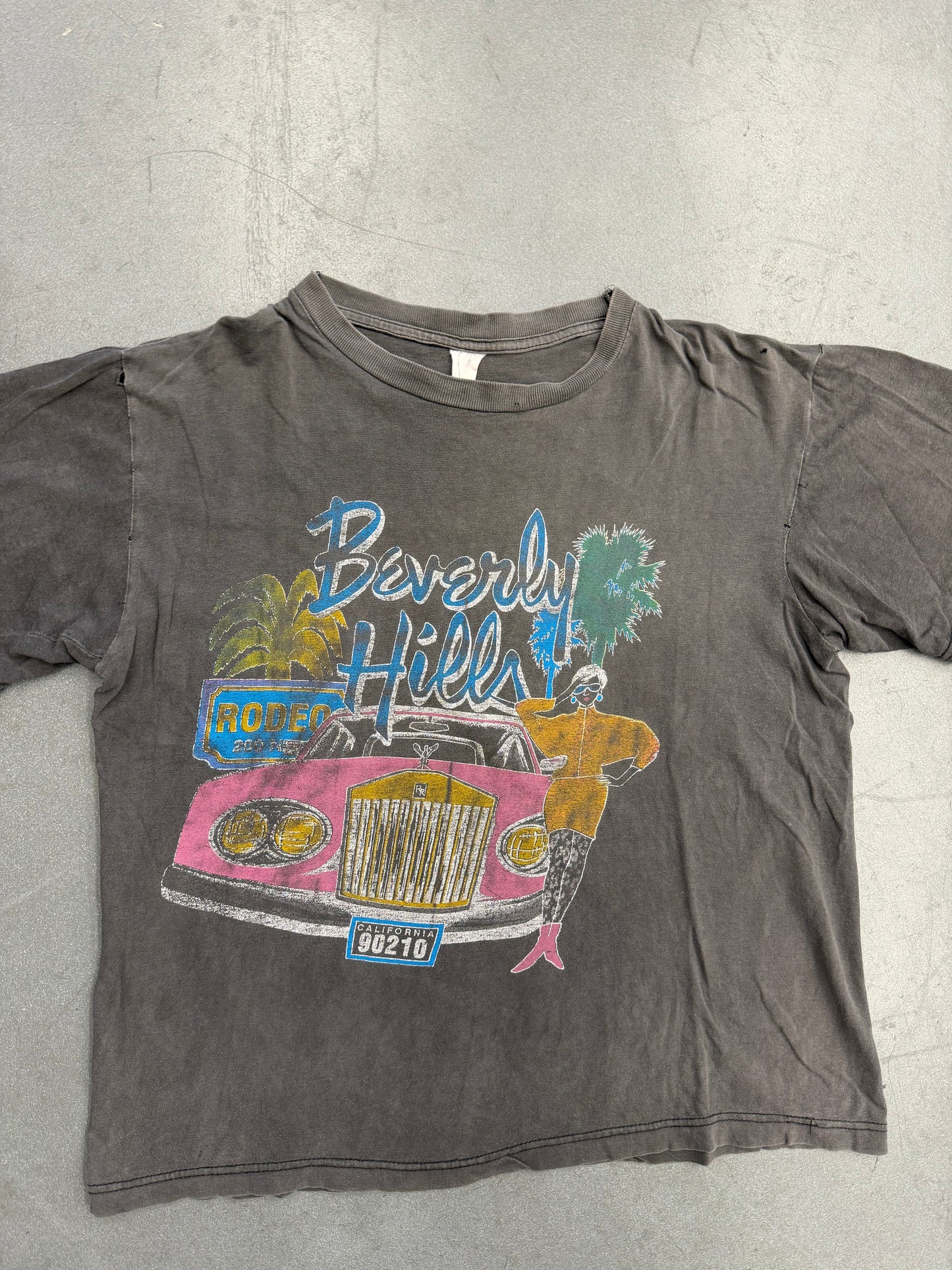 90S BEVERLY HILLS CALIFORNIA RODEO 90210 FADED TEE (FADED TAG)