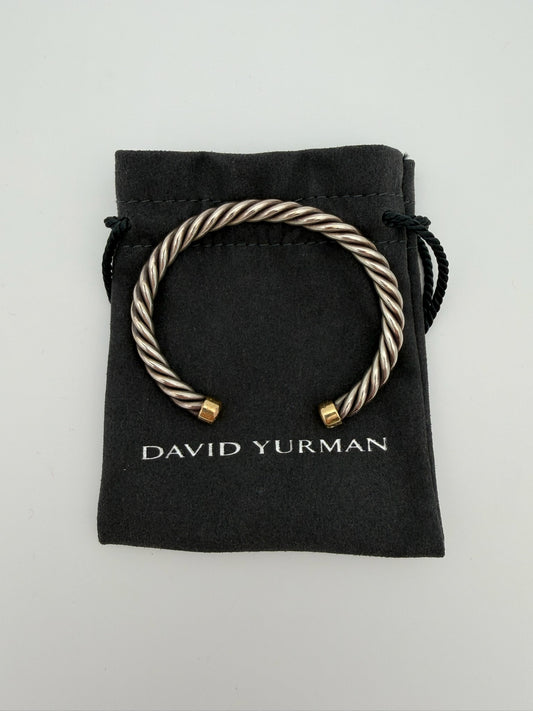 DAVID YURMAN CABLE CUFF BRACLET STERLING SILVER WITH 18K GOLD