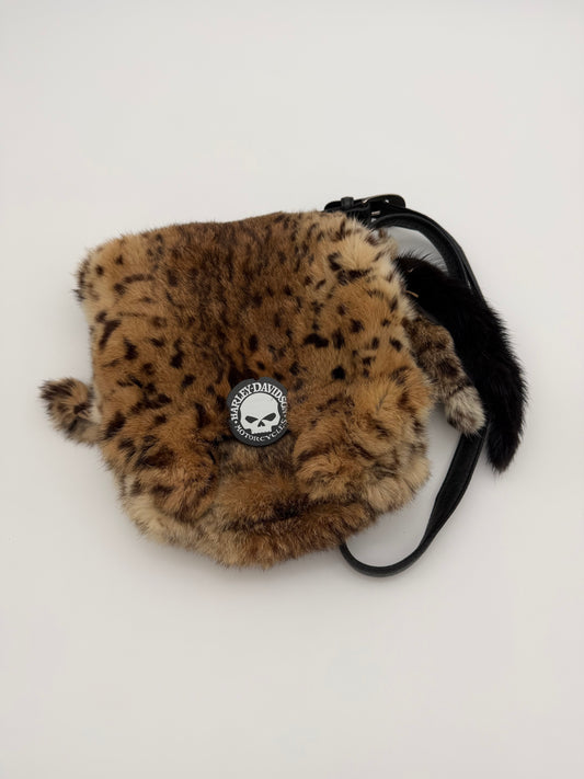 90S HARLEY-DAVIDSON BOBCAT FUR SHOULDER BAG