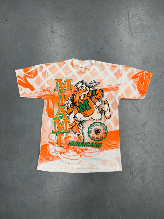90'S MIAMI HURRICANES SEAL OF THE UNIVERSITY OF MIAMI AOP (ACTIVEWEAR TAG) - ORANGE