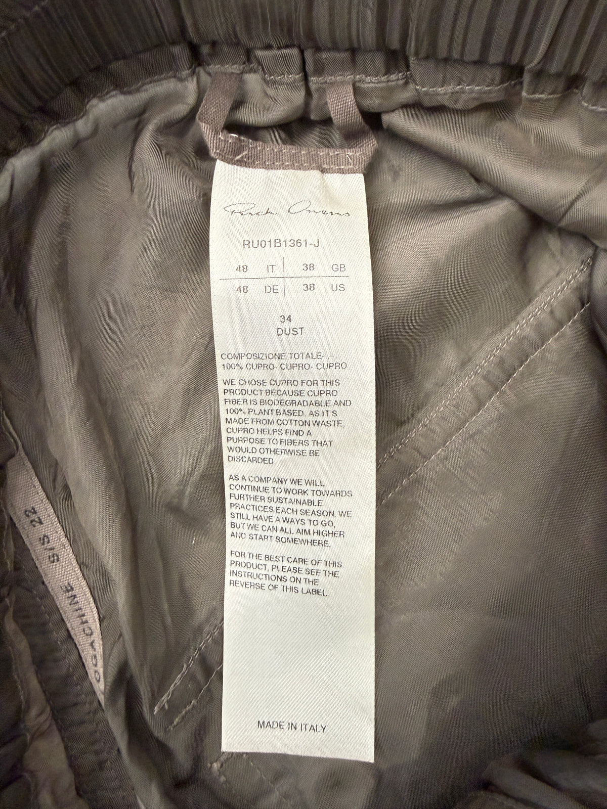 RICK OWENS MAINLINE DRAWSTRING ZIP-FLY DROP-CROTCH PANT