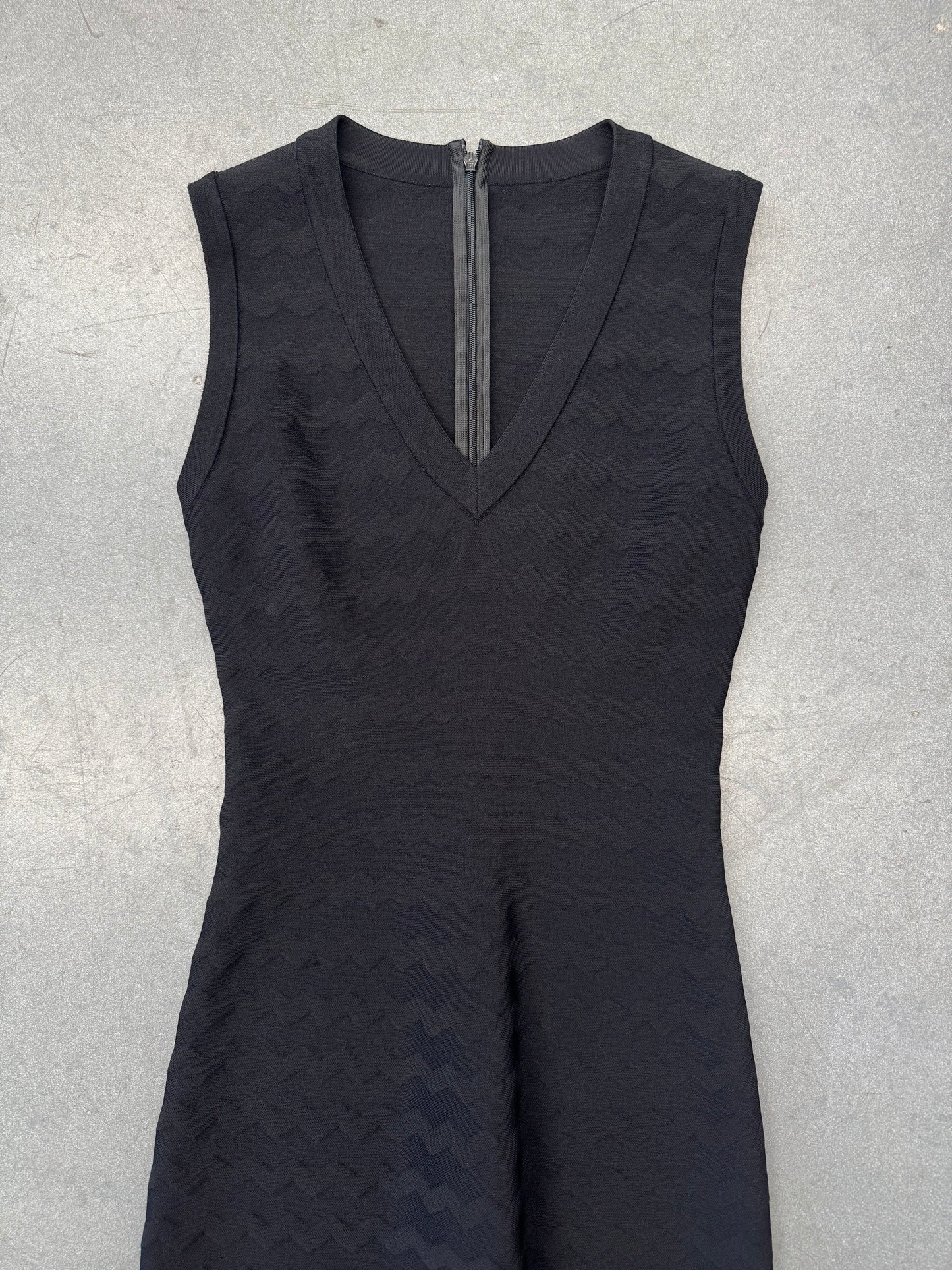 VINTAGE ALAIA V-COLLAR VISCOSE DRESS