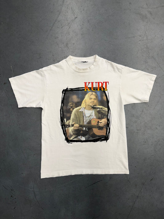 1995 KURT COBAIN END OF MUSIC MEMORIAL TEE (CUT TAG)