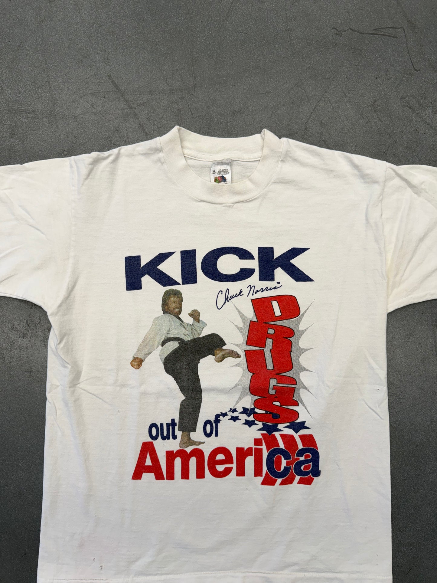90'S CHUCK NORRIS KICK DRUGS OUT OF AMERICA TEE (FOTL TAG)