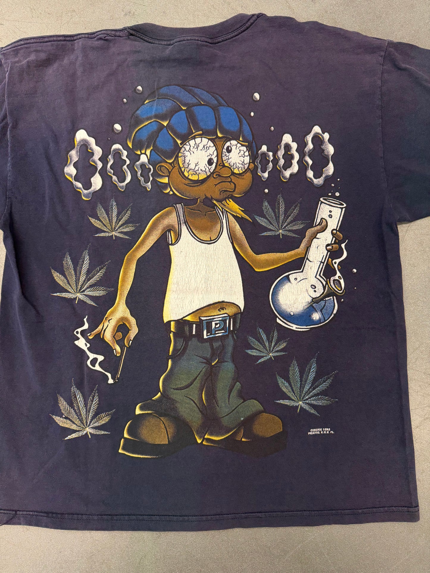 Y2K CHRONIC STONER BONG WEED TEE (PULLED TAG)