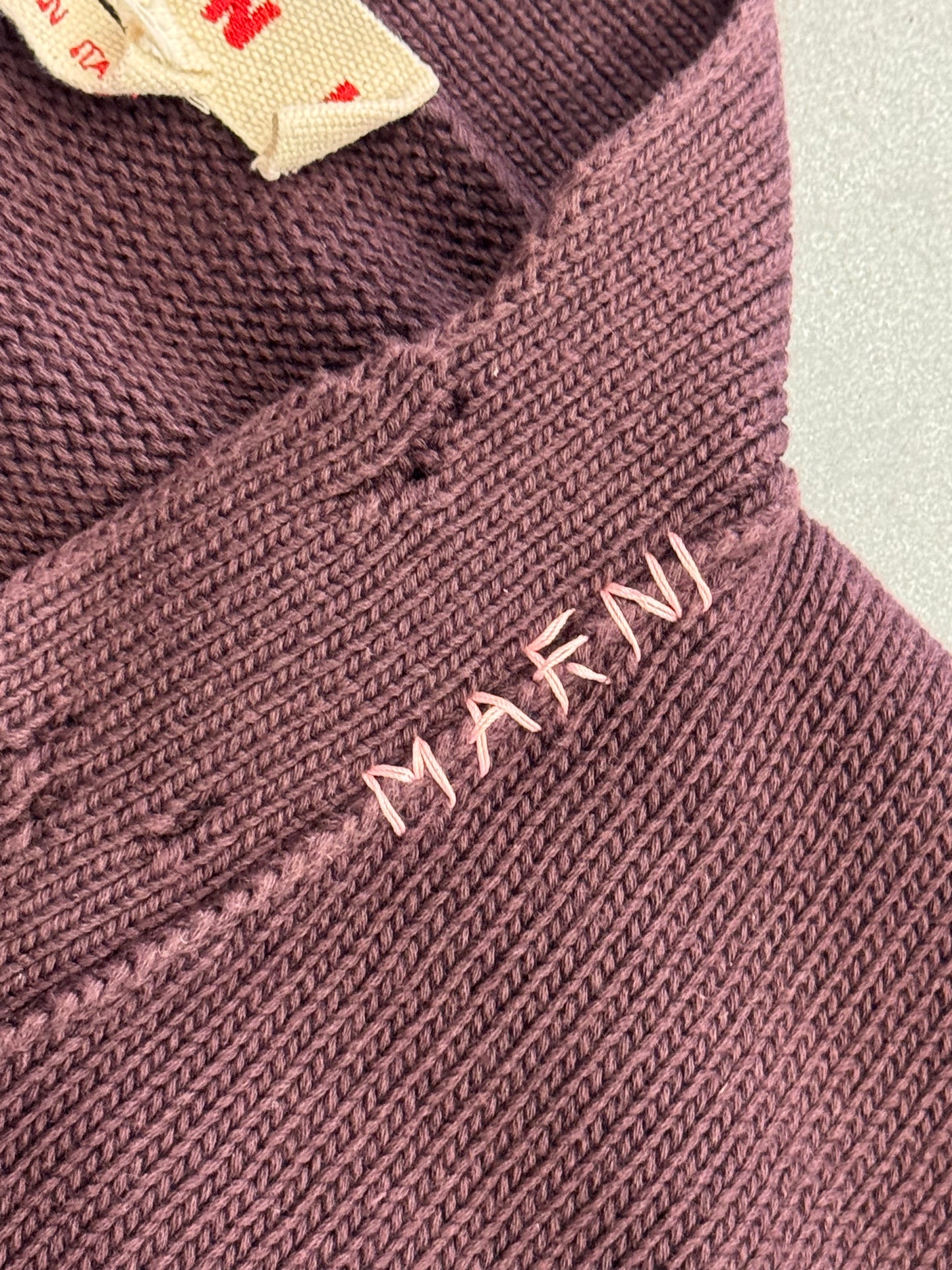 MARNI V-NECK DISTRESSED CARDIGAN